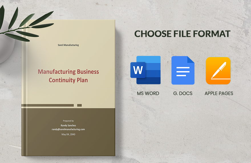 Manufacturing Business Continuity Plan Template