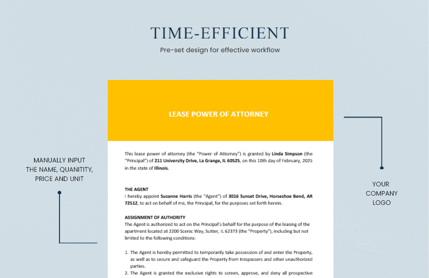 Lease Power of Attorney Template