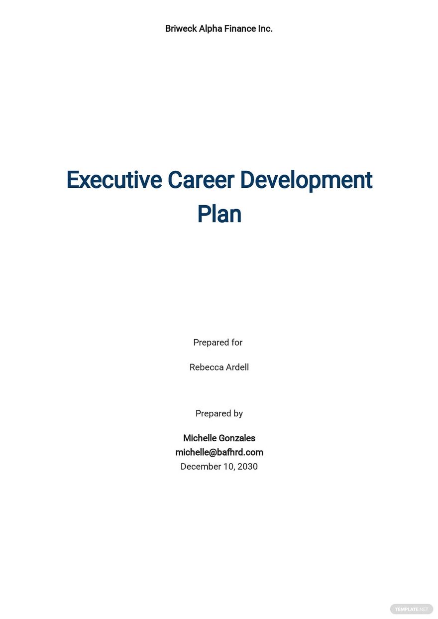 Simple Career Development Plan Template Google Docs Word Apple