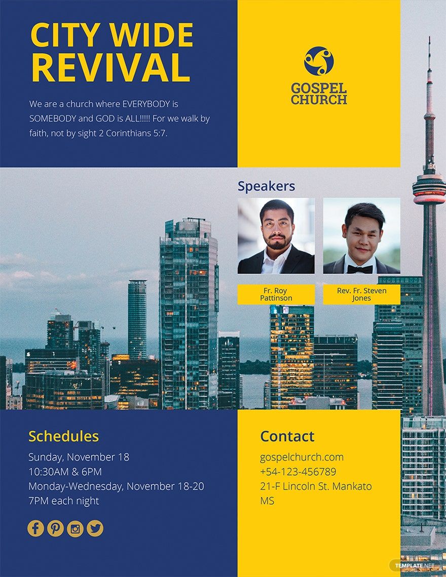 Free City Revival Flyer Template