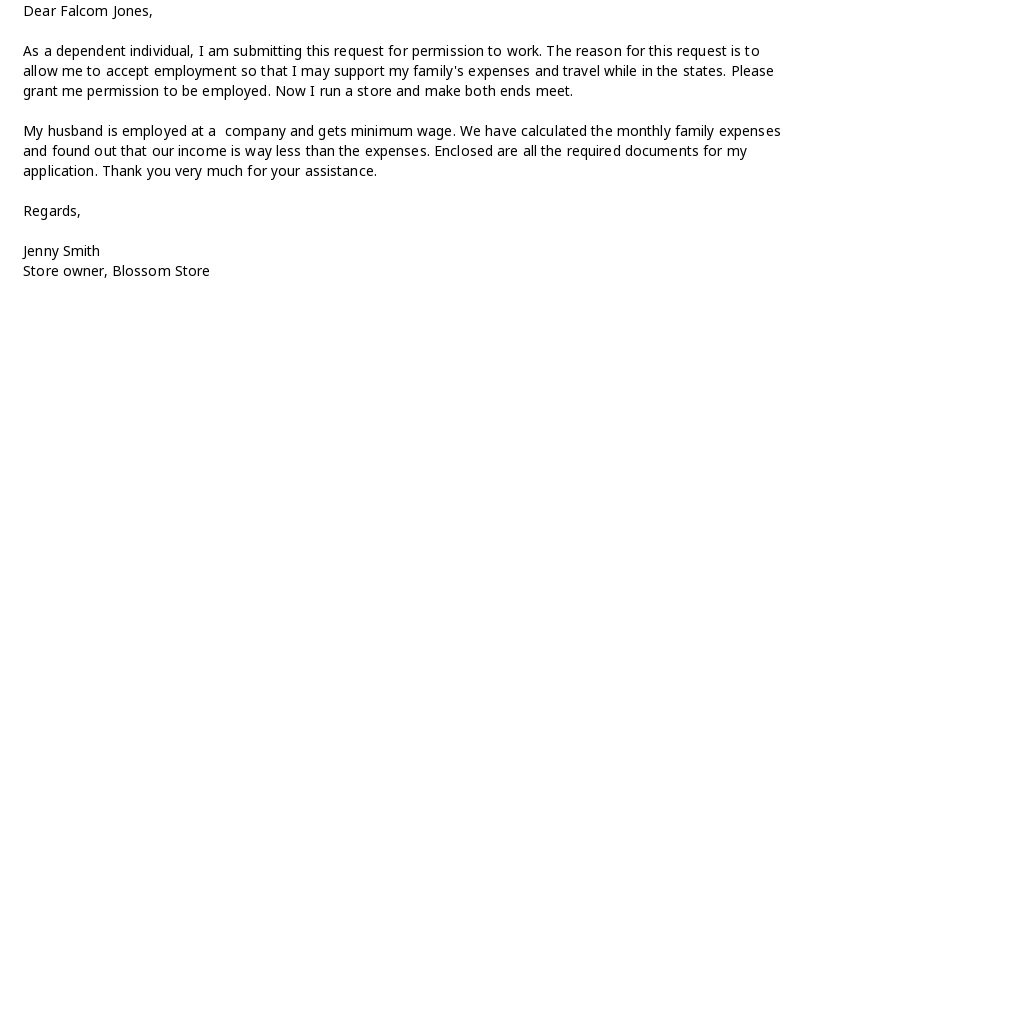Free Request for Work Authorization Letter Template.jpe