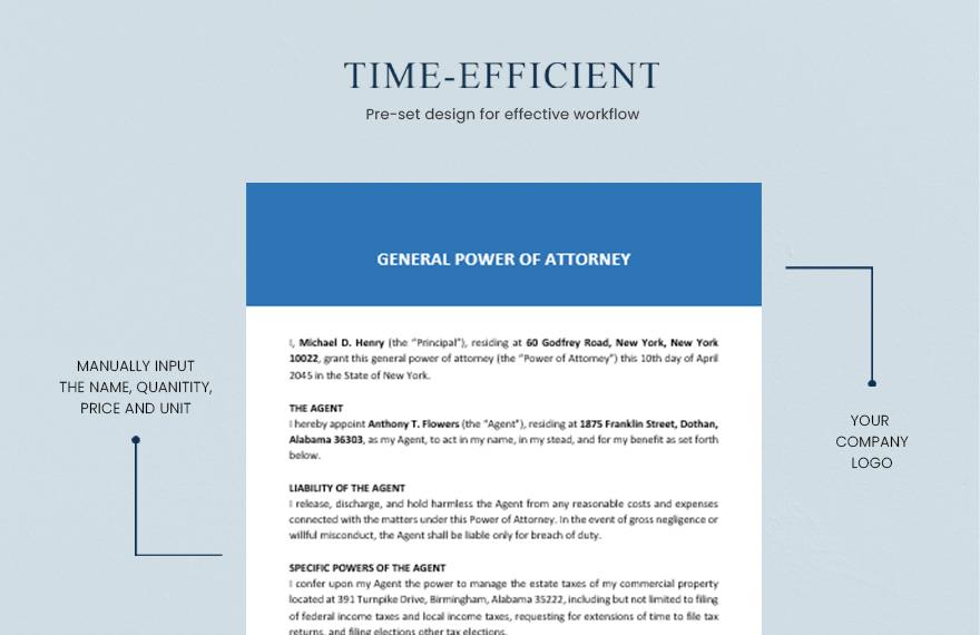 Simple General Power Of Attorney Template