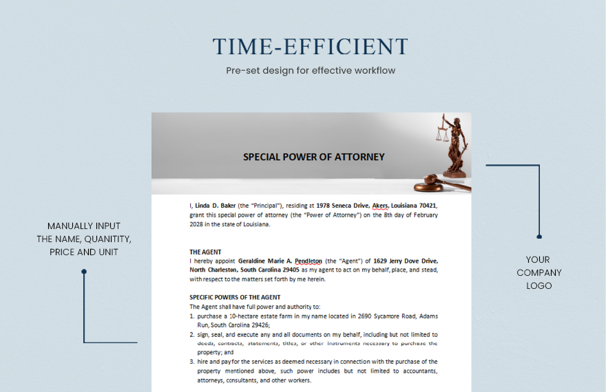 General Special Power Of Attorney Template