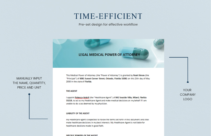 Legal Medical Power of Attorney Template
