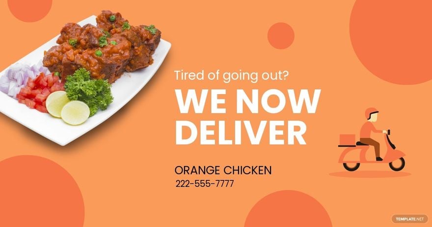 Free Restaurant Delivery Facebook Post Template