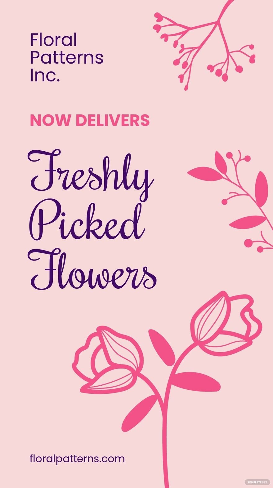 Free Flower Delivery Whatsapp Post Template