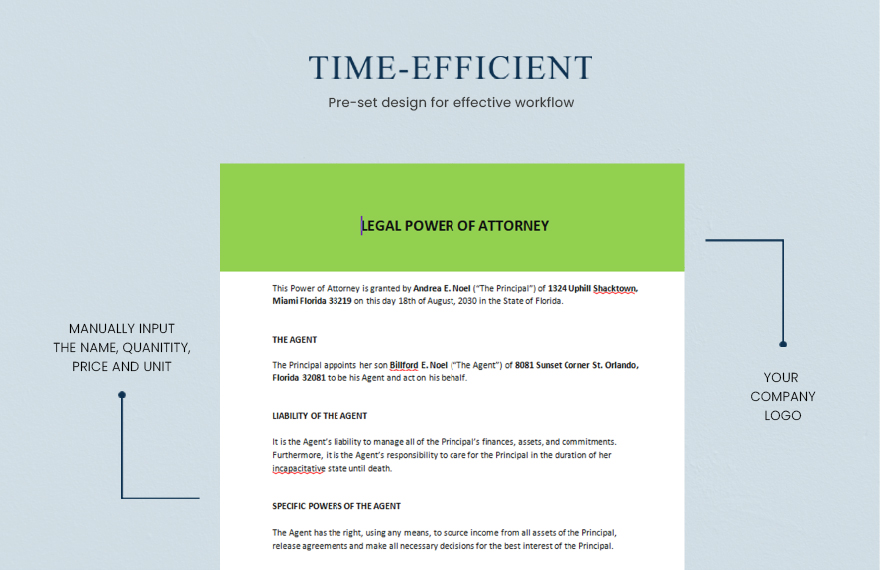 Legal Aid Power of Attorney Template