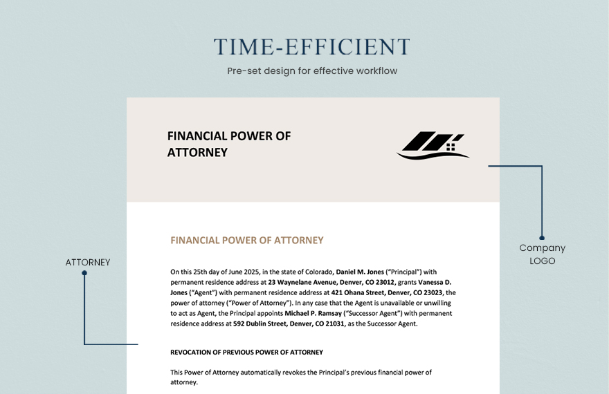 Financial Power of Attorney Form Template