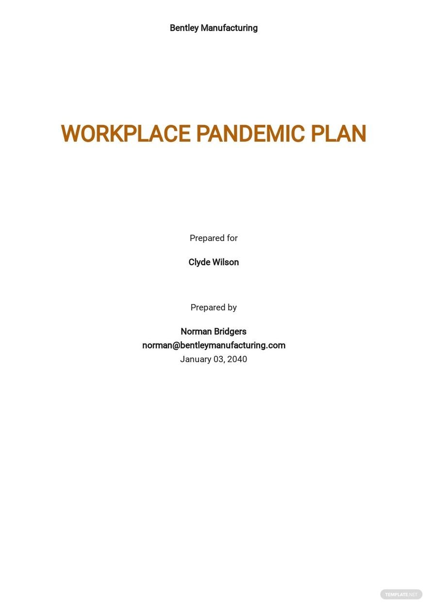 Workplace Pandemic Plan Template