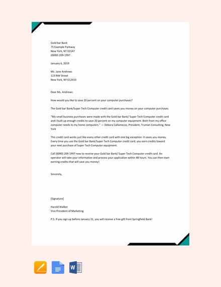Free Sample Direct Mail Marketing Letter Template Download 1440