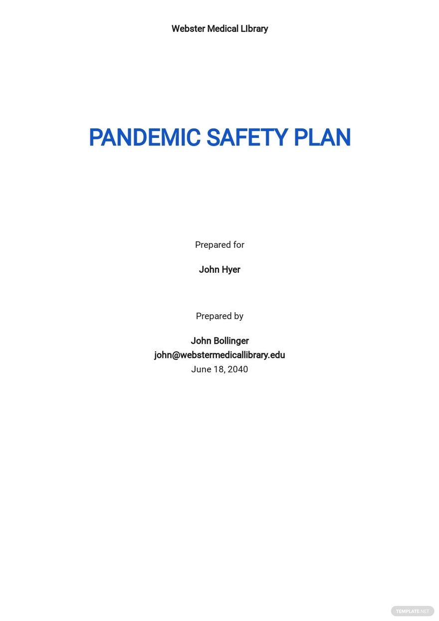 Health and Safety Plan Template - Google Docs, Word, Apple Pages ...