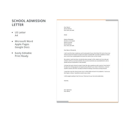 College Admission Application Letter Template: Download 700+ Letters In ...