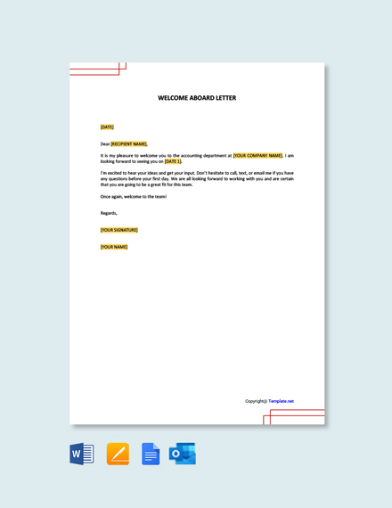 FREE Welcome Letter to New Employee Template - Word (DOC) | Google Docs ...