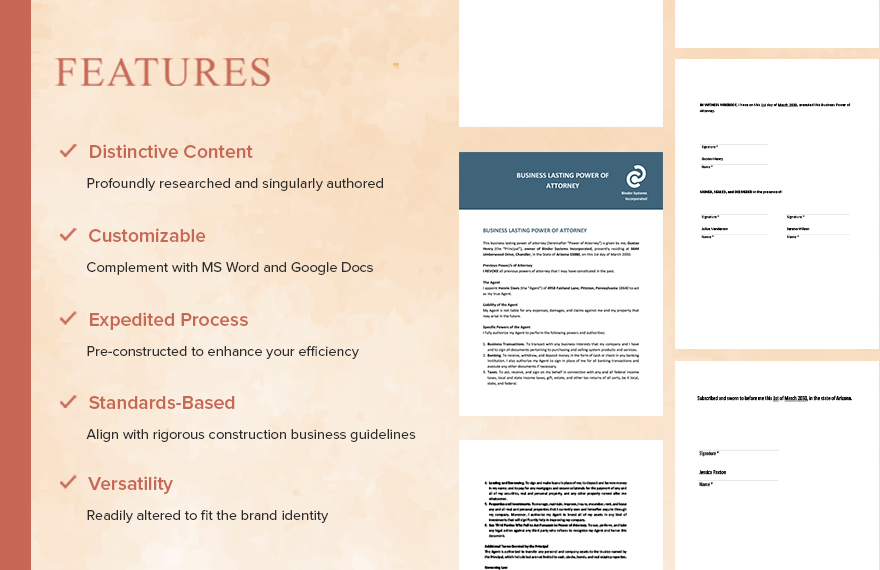Business Lasting Power of Attorney Template