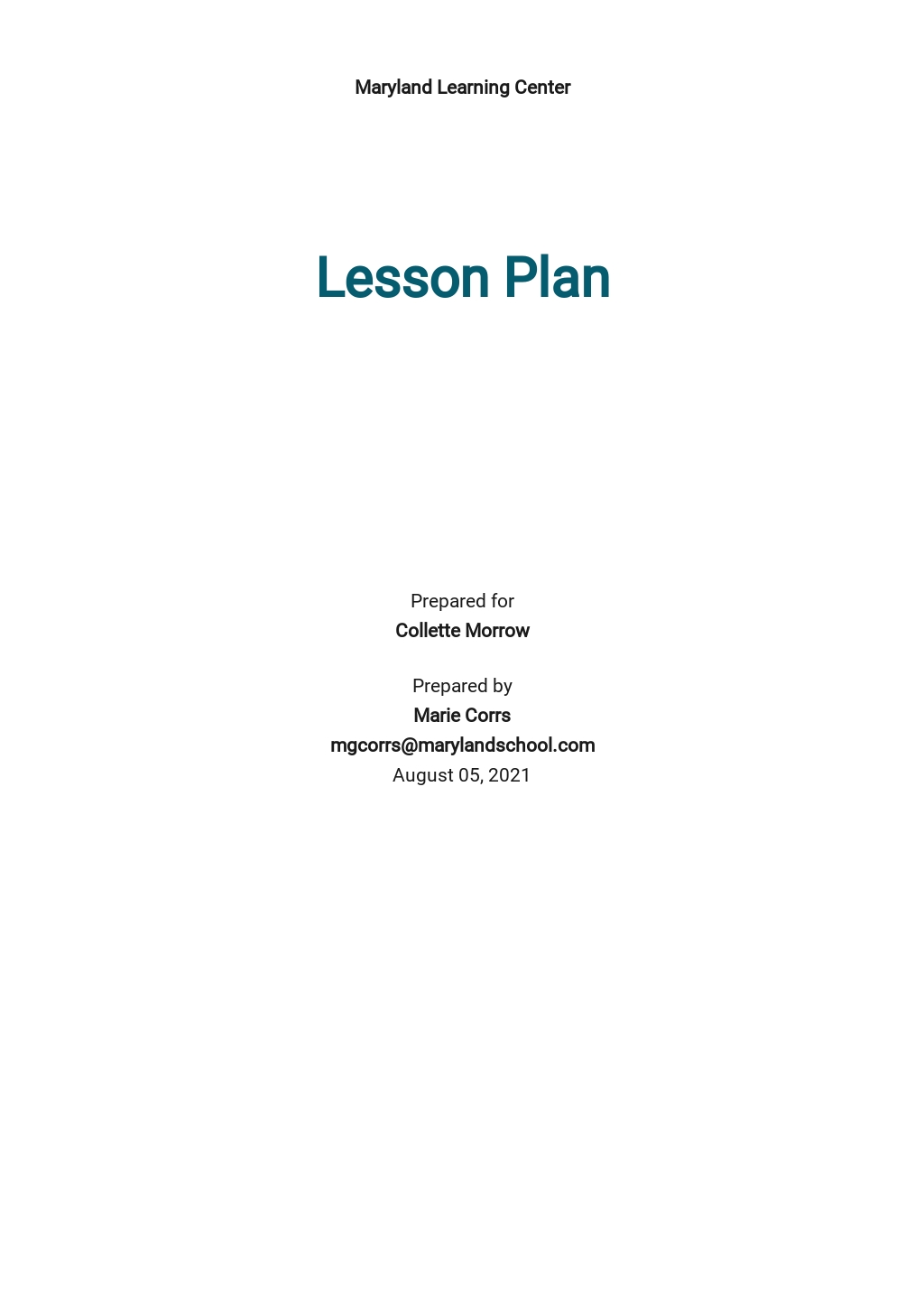 Toddler Daily Lesson Plan Template [Free PDF] - Word (DOC) | Google Docs