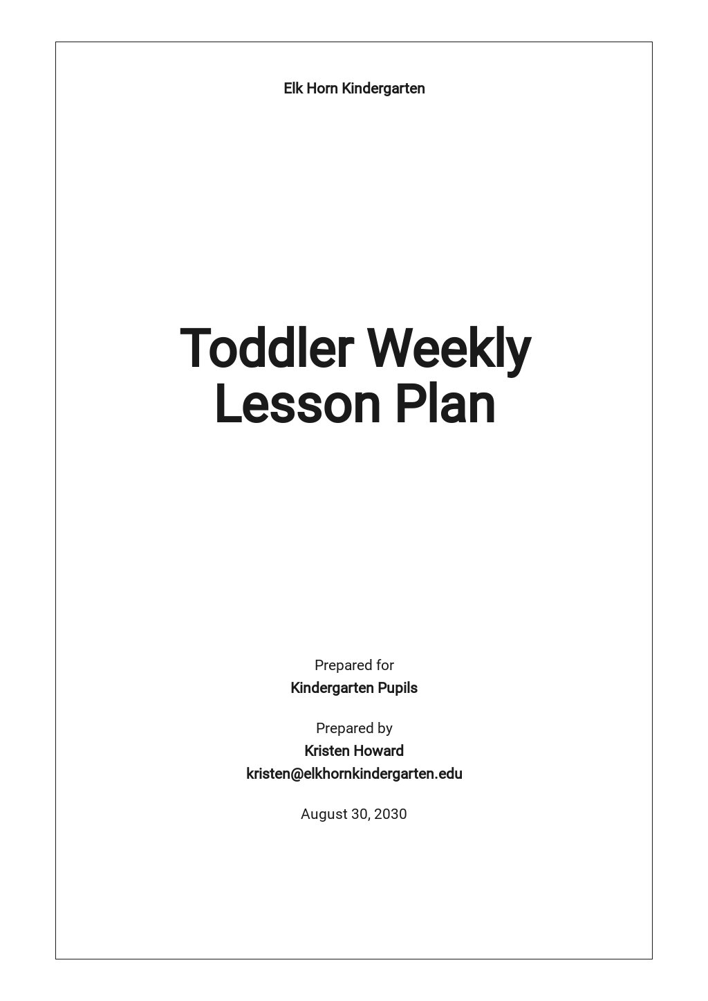 google docs weekly lesson plan template