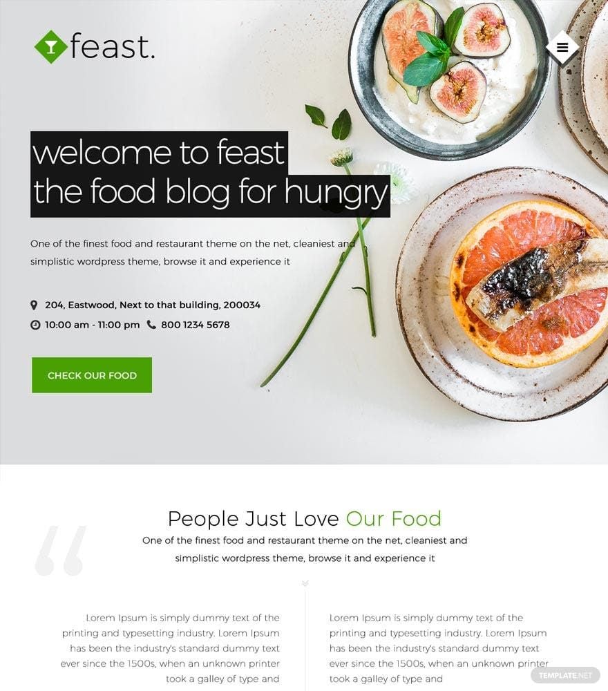 Free Food Blog HTML5/CSS3 Website Template