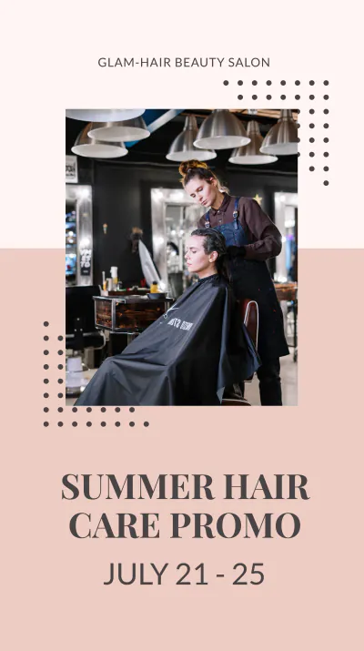 Free Beauty Salon Promotion Instagram Story Template to Edit Online