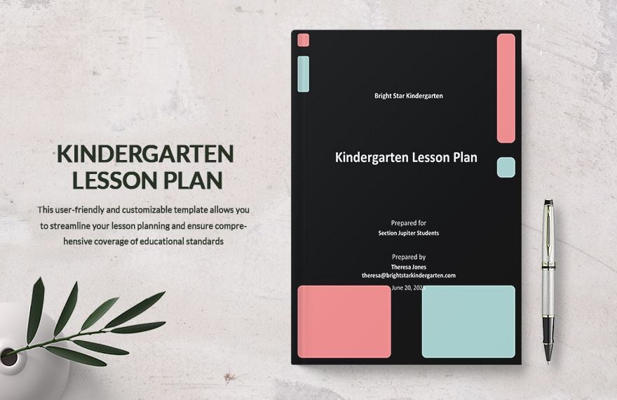 Simple Kindergarten Lesson Plan Template