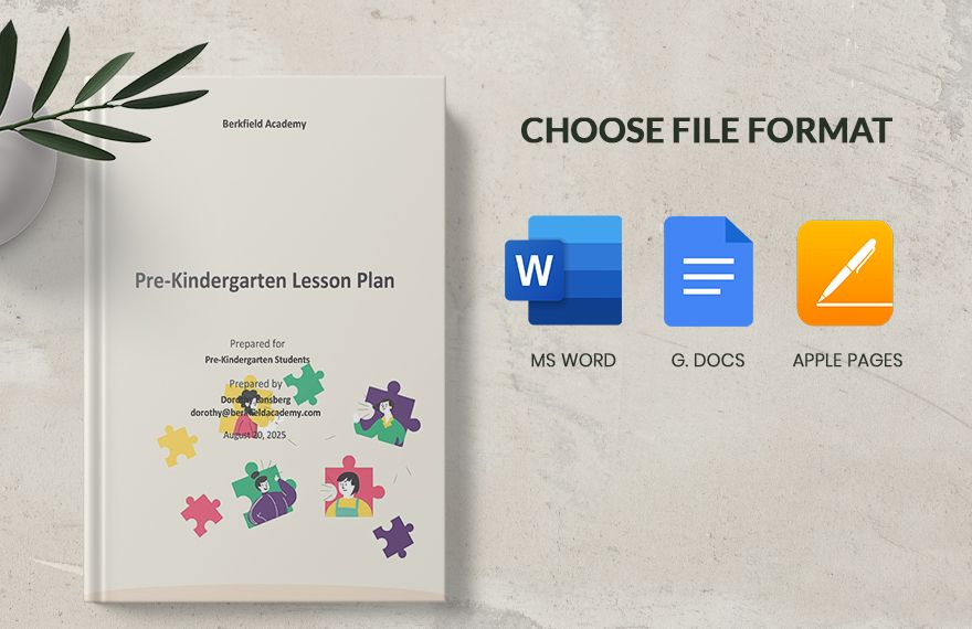 Sample Pre Kindergarten Lesson Plan Template