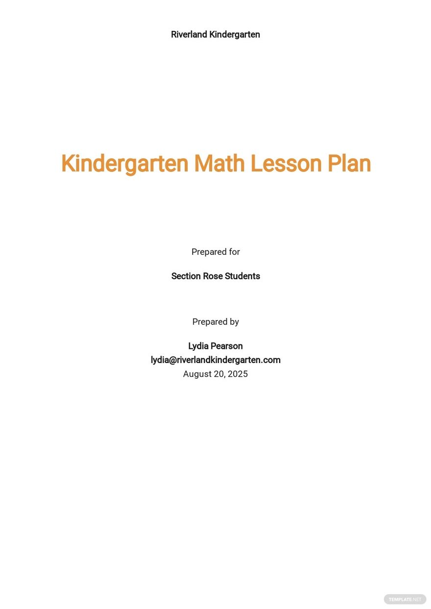 FREE 10+ Kindergarten Lesson Plan Template - Pdf ...