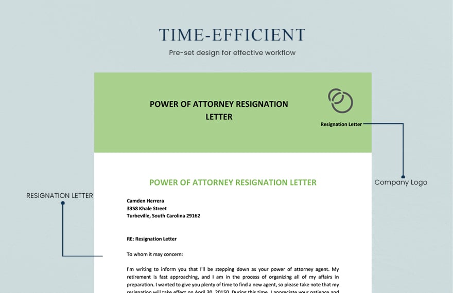 Power of Attorney Resignation Letter