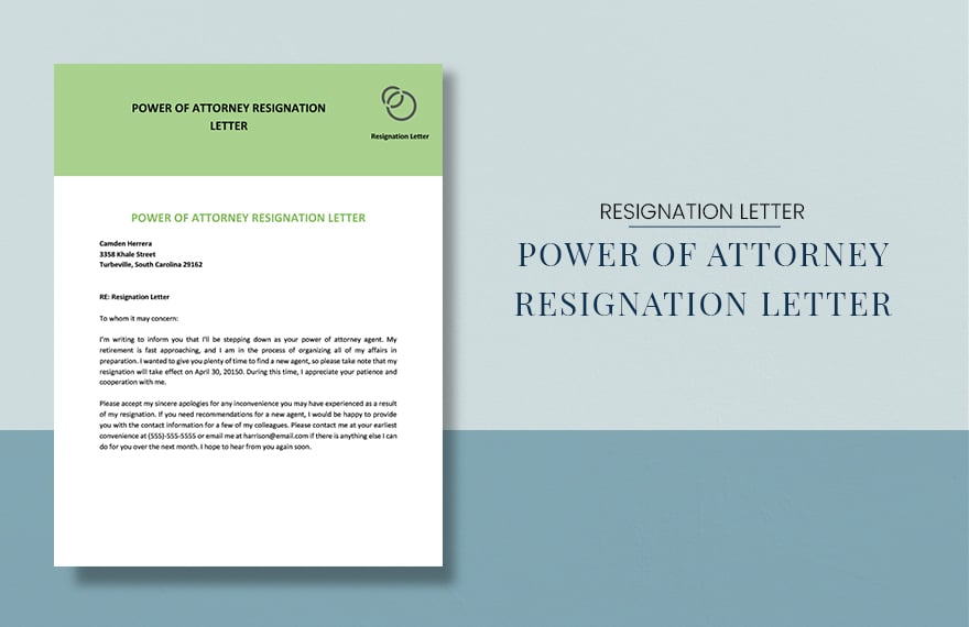 Power of Attorney Resignation Letter