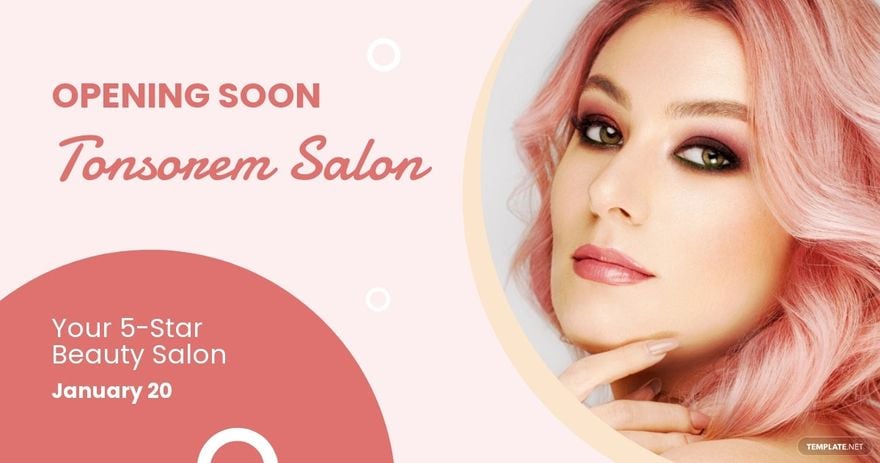 Free Beauty Salon Opening Facebook Post Template