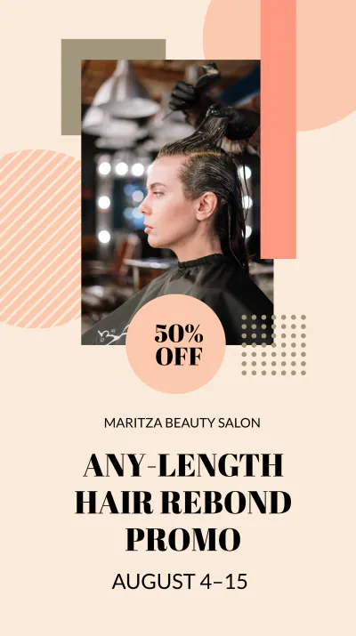Free Beauty Salon Discount Instagram Story Template to Edit Online