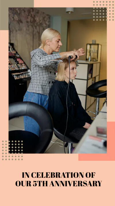 Free Beauty Salon Discount Instagram Story Template to Edit Online