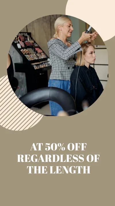 Free Beauty Salon Discount Instagram Story Template to Edit Online