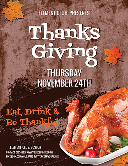 attractive thanksgiving flyer template 1x