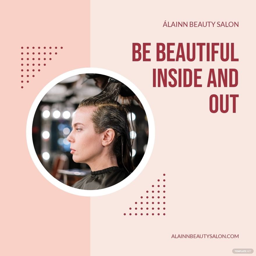 Simple Beauty Salon Linkedin Post Template