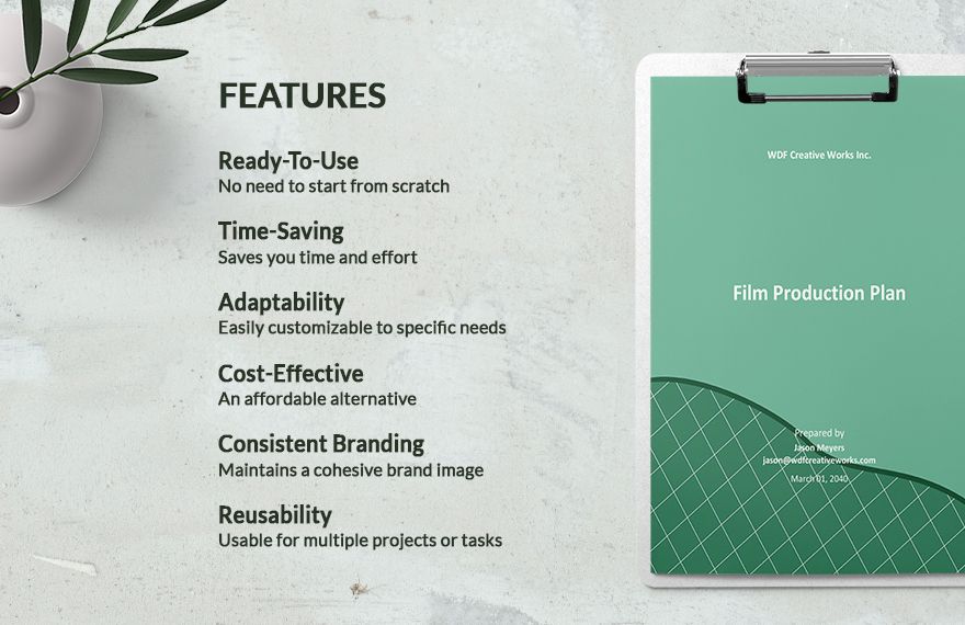 Film Production Plan Template