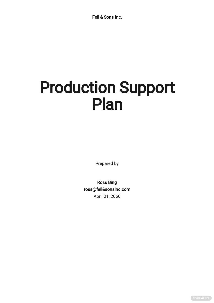 Template Support Plan