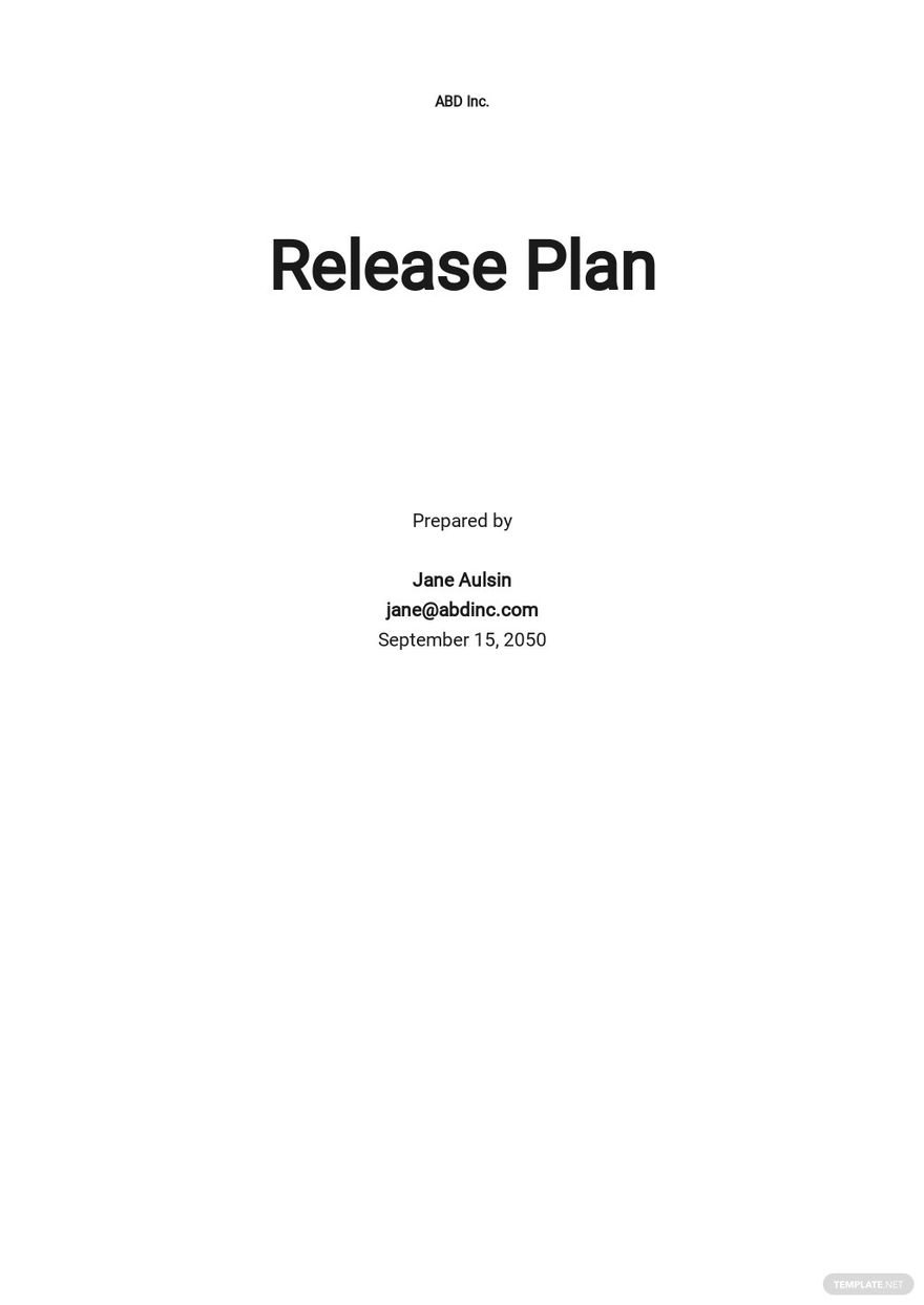 Release Management Plan Template in Google Docs, Word | Template.net