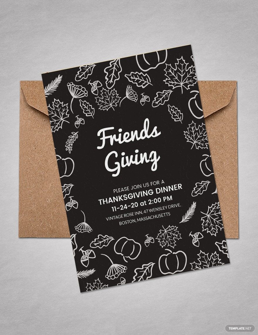 Free Thanksgiving Invitation Template for Friends
