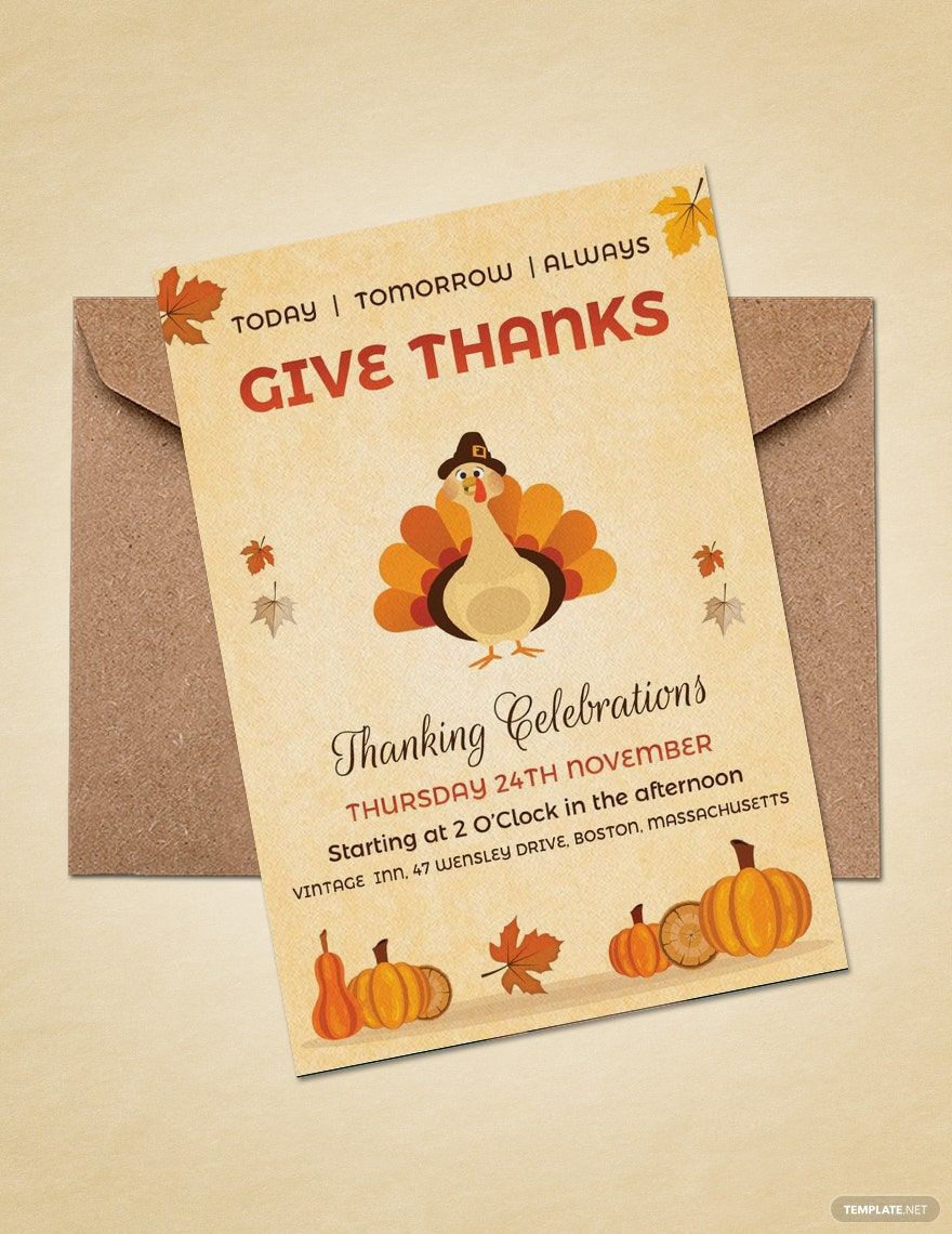 Vintage Thanksgiving Event Celebration Invitation Template
