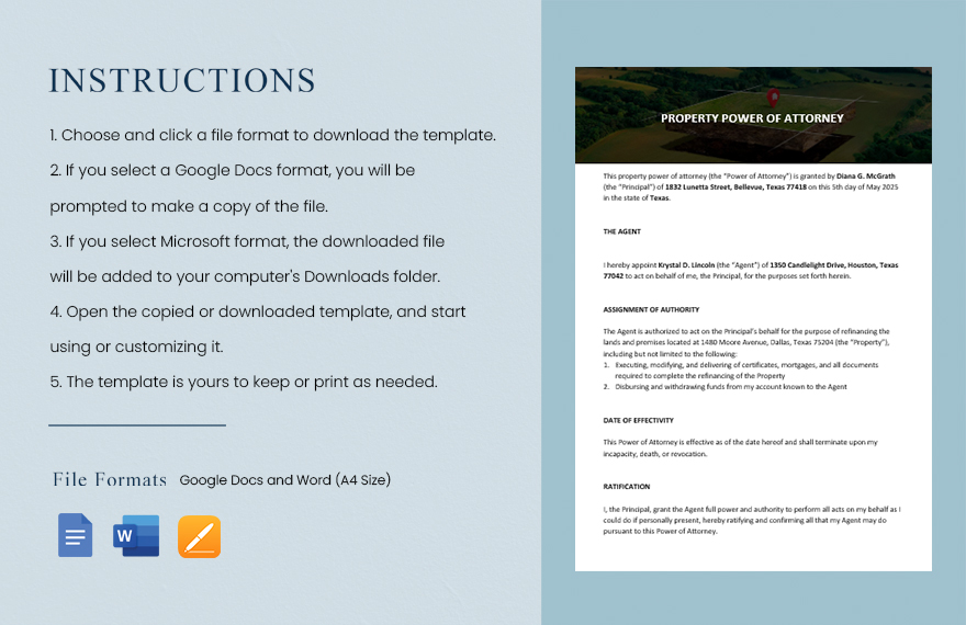 Property Power of Attorney Sample Template