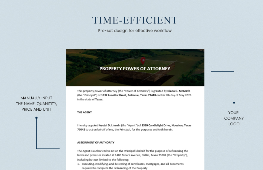 Property Power of Attorney Sample Template