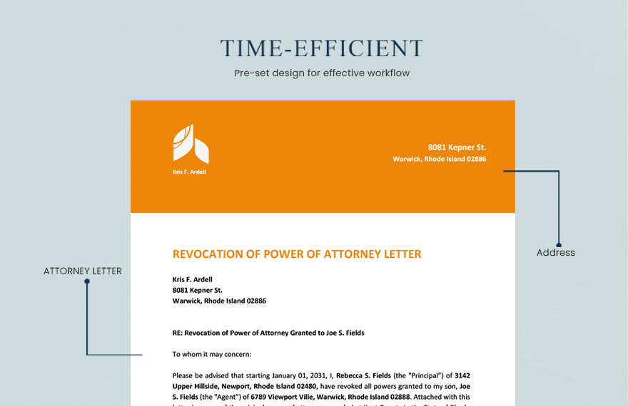 Revocation of Power of Attorney Letter