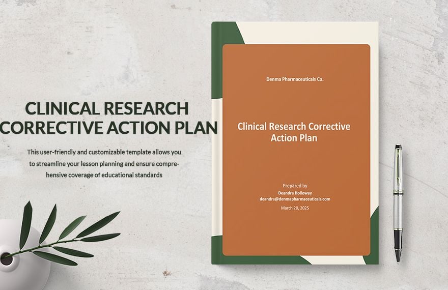 Research Corrective Action Plan Template