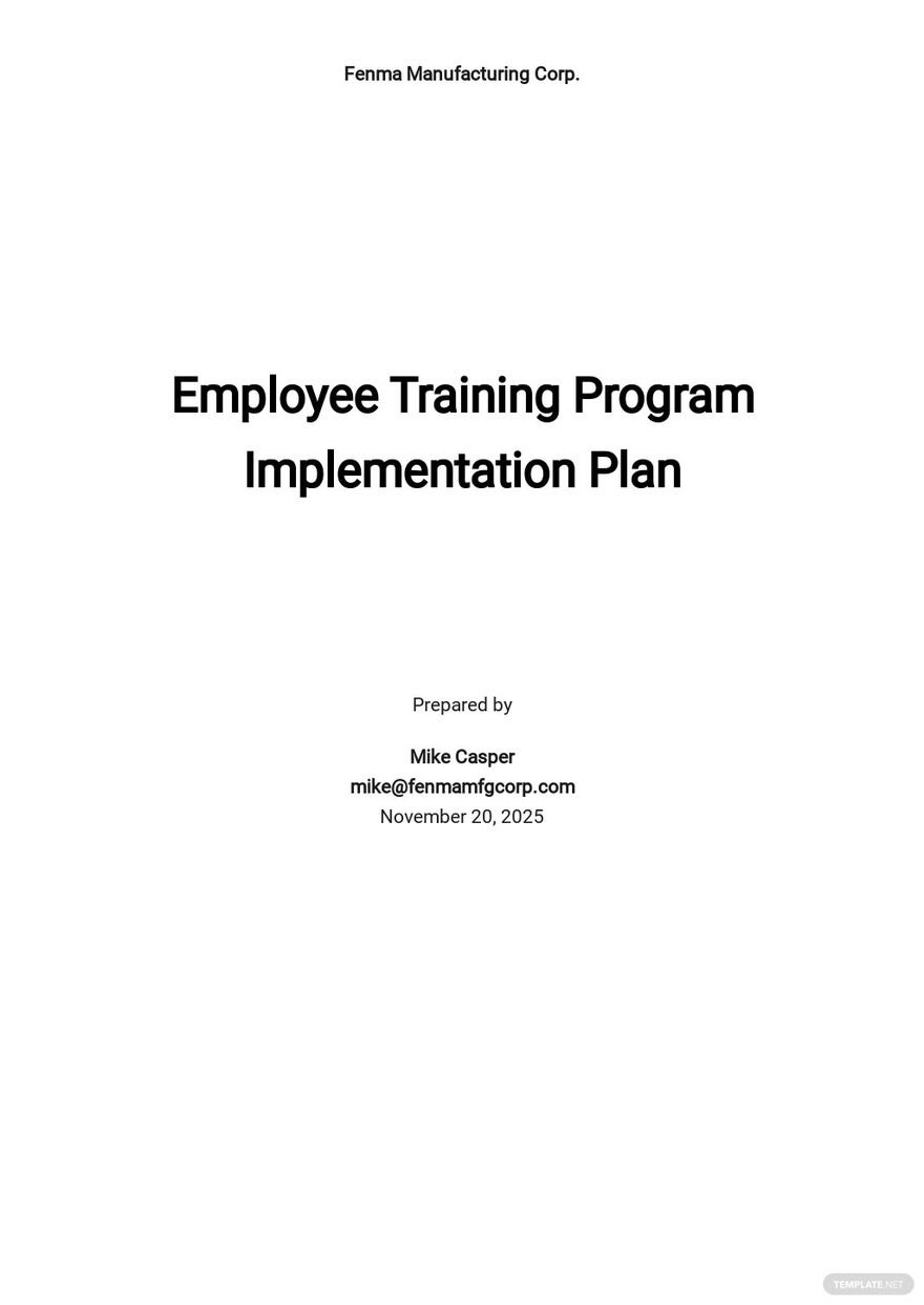 Program Implementation Plan Template