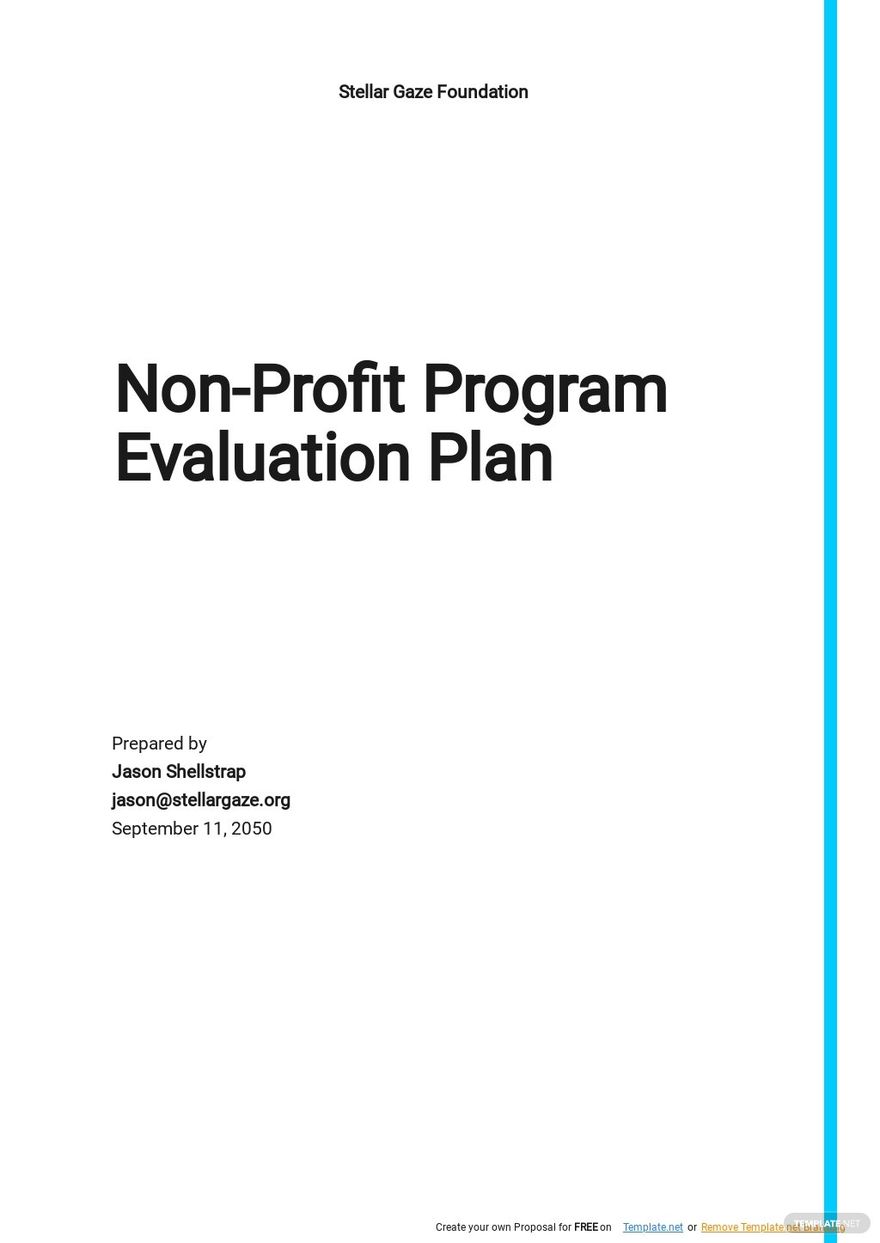 Program Evaluation Plan Template