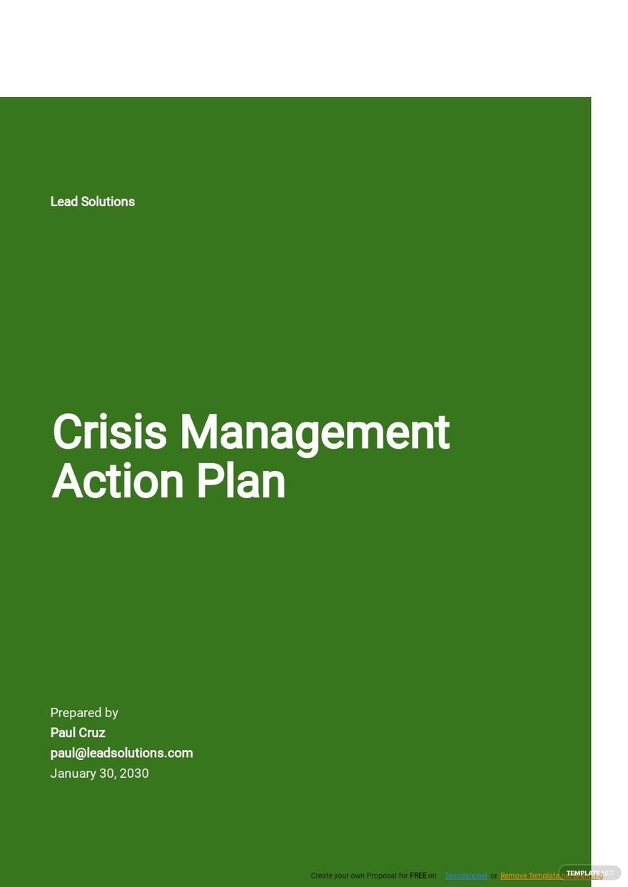 Free Simple Crisis Management Action Plan Template