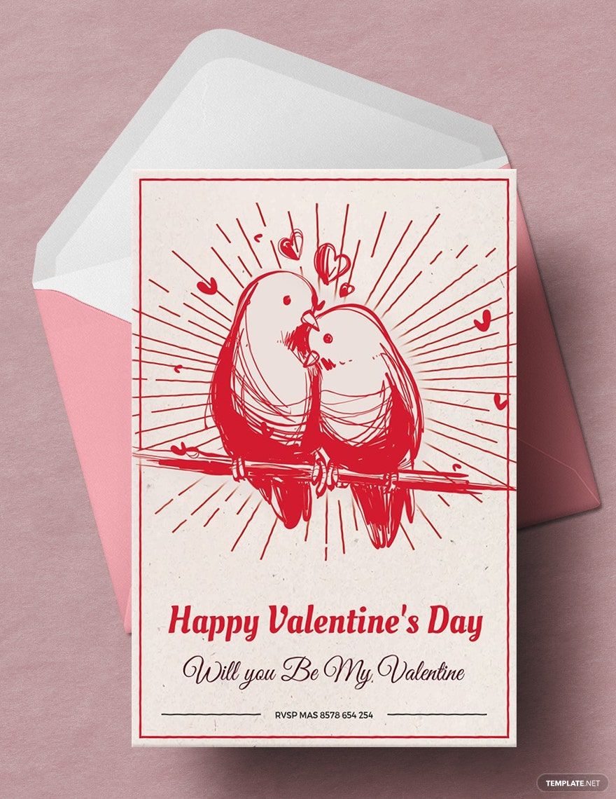 Printable Valentine's Day Greeting Card Template
