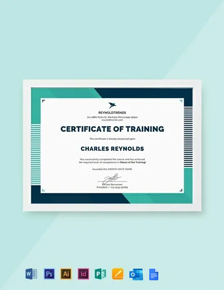 FREE Company Training Certificate Template - Word | PSD ...