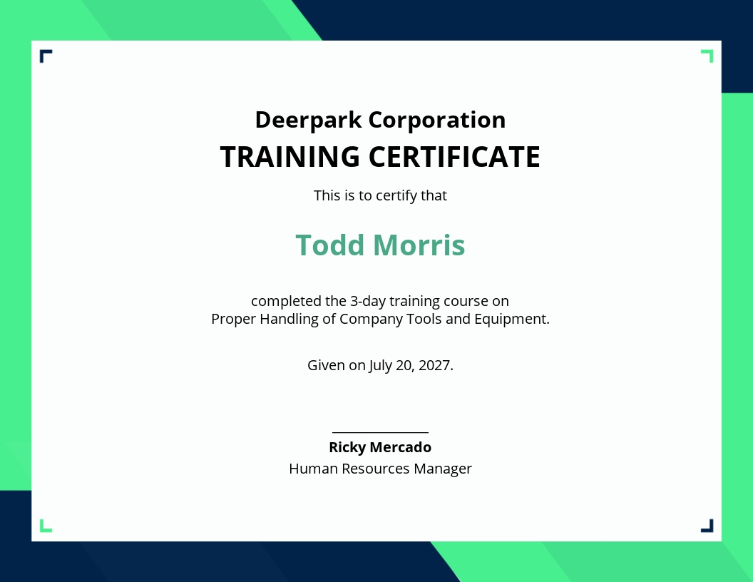 Company Training Certificate Template - Google Docs, Illustrator Throughout Training Certificate Template Word Format