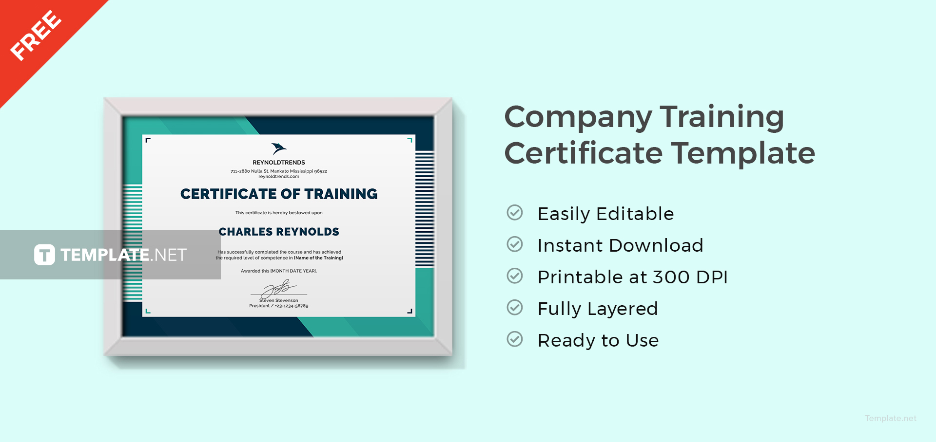 Free Company Training Certificate Template in Adobe Photoshop ...