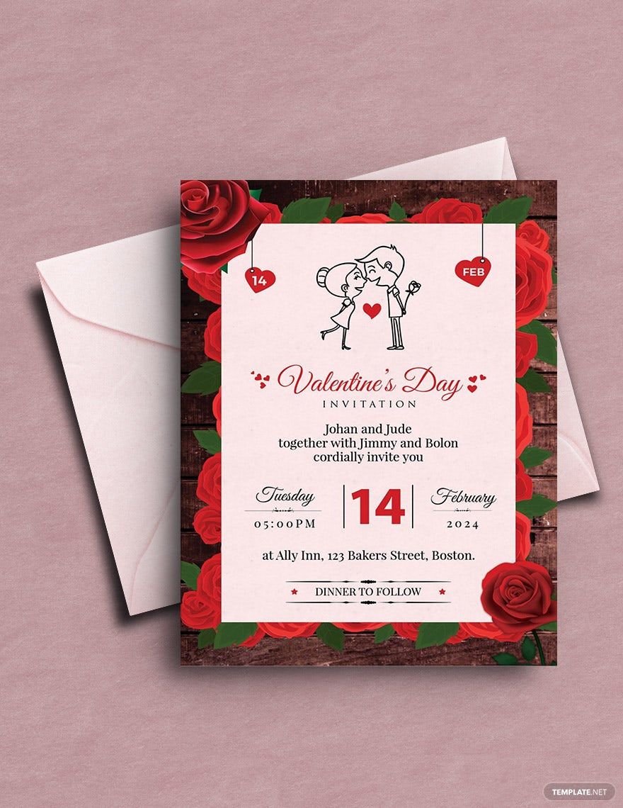 Editable Valentine's Day Invitation Template